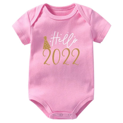 Hello 2022 Newborn Baby Bodysuit Romper