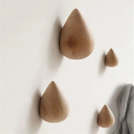 Wooden Water Drop Wall Hook