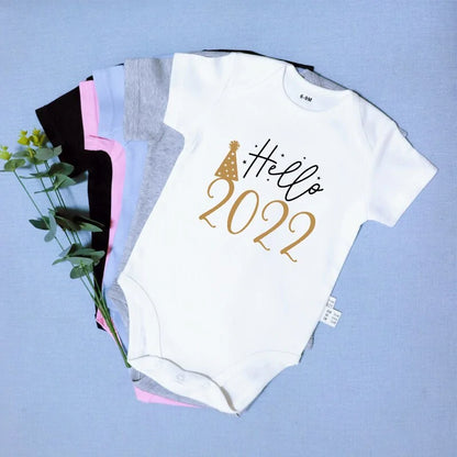 Hello 2022 Newborn Baby Bodysuit Romper